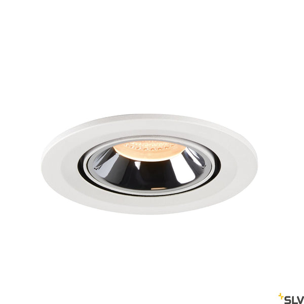 SLV NUMINOS® GIMBLE S, white / chrome recessed ceiling light, 2700K 55° 1005884