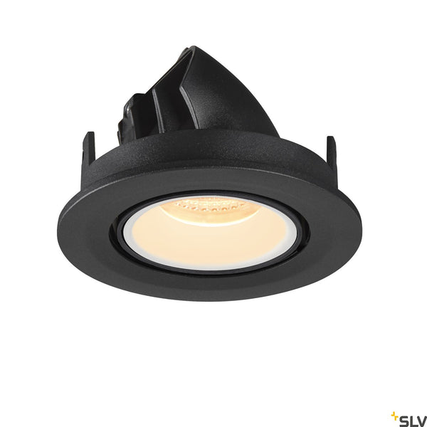 SLV NUMINOS® GIMBLE S, black / white recessed ceiling light, 3000K 20° 1005886