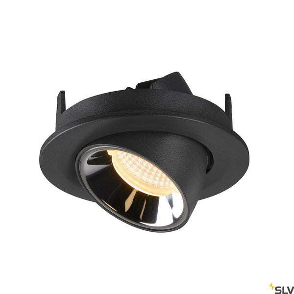 SLV NUMINOS® GIMBLE S, black / chrome recessed ceiling light, 3000K 40° 1005890