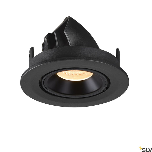 SLV NUMINOS® GIMBLE S, black recessed ceiling light, 3000K 55° 1005891