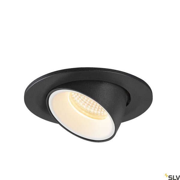 SLV NUMINOS® GIMBLE S, black / white recessed ceiling light, 3000K 55° 1005892