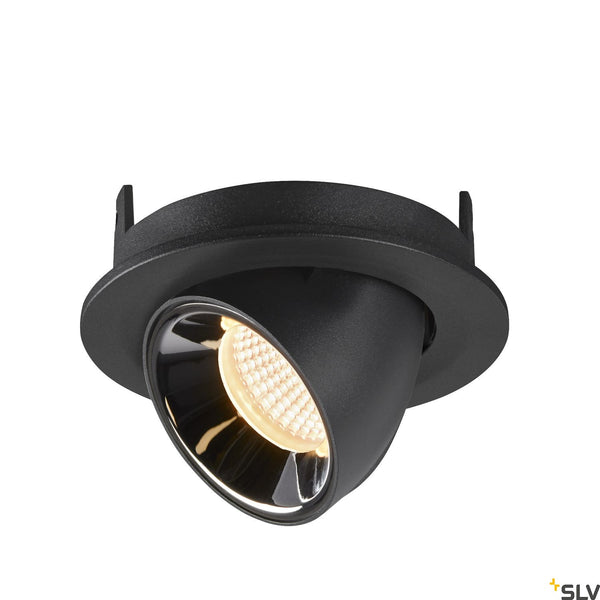 SLV NUMINOS® GIMBLE S, black / chrome recessed ceiling light, 3000K 55° 1005893