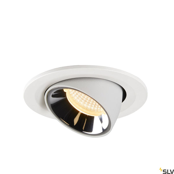 SLV NUMINOS® GIMBLE S, white / chrome recessed ceiling light, 3000K 40° 1005899