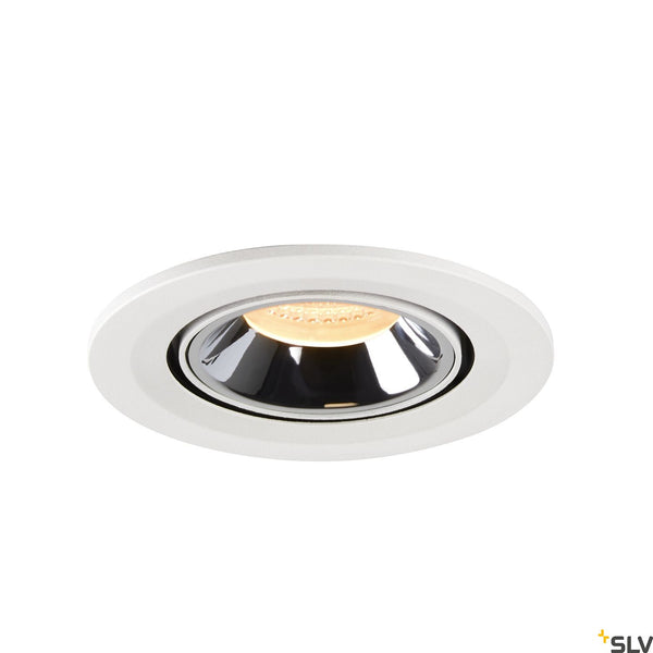 SLV NUMINOS® GIMBLE S, white / chrome recessed ceiling light, 3000K 40° 1005899