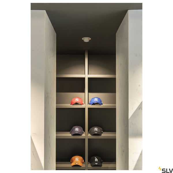 SLV NUMINOS® GIMBLE S, white / chrome recessed ceiling light, 3000K 40° 1005899