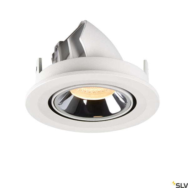 SLV NUMINOS® GIMBLE S, white / chrome recessed ceiling light, 3000K 55° 1005902
