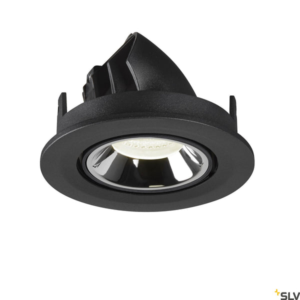 SLV NUMINOS® GIMBLE S, black / chrome recessed ceiling light, 4000K 20° 1005905
