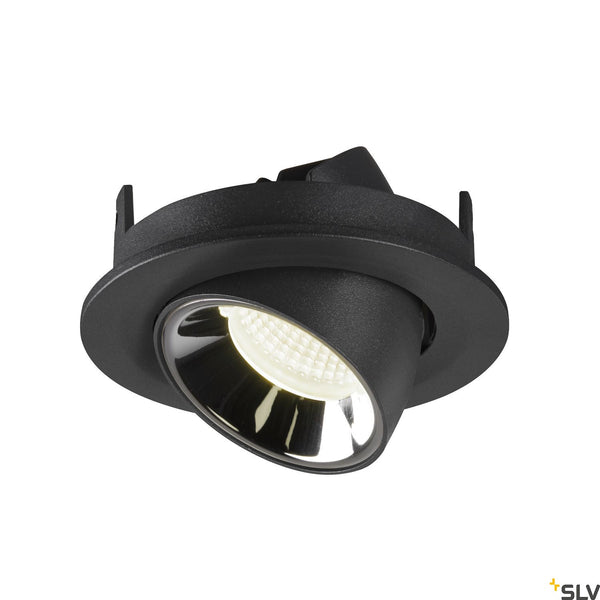 SLV NUMINOS® GIMBLE S, black / chrome recessed ceiling light, 4000K 40° 1005908