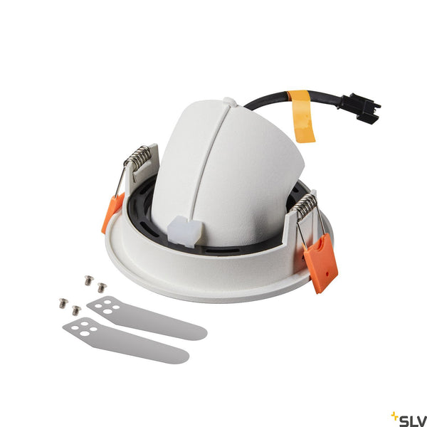 SLV NUMINOS® GIMBLE S, white / chrome recessed ceiling light, 4000K 55° 1005920