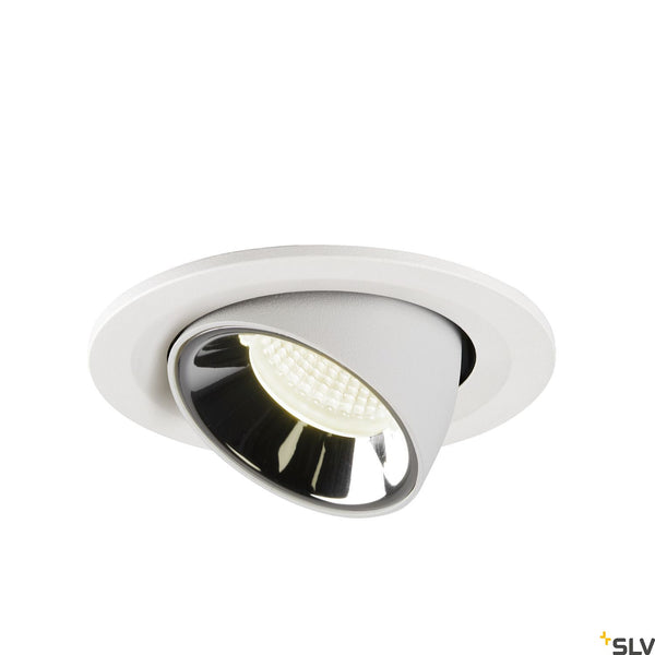 SLV NUMINOS® GIMBLE S, white / chrome recessed ceiling light, 4000K 55° 1005920