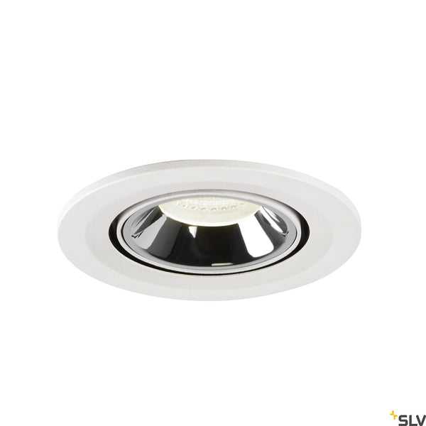 SLV NUMINOS® GIMBLE S, white / chrome recessed ceiling light, 4000K 55° 1005920