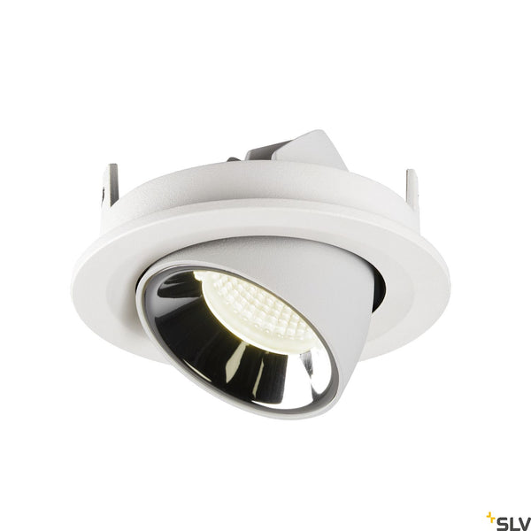 SLV NUMINOS® GIMBLE S, white / chrome recessed ceiling light, 4000K 55° 1005920