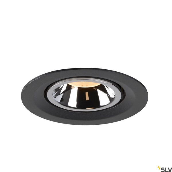 SLV NUMINOS® GIMBLE M, black / chrome recessed ceiling light, 2700K 20° 1005923