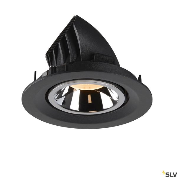 SLV NUMINOS® GIMBLE M, black / chrome recessed ceiling light, 2700K 40° 1005926