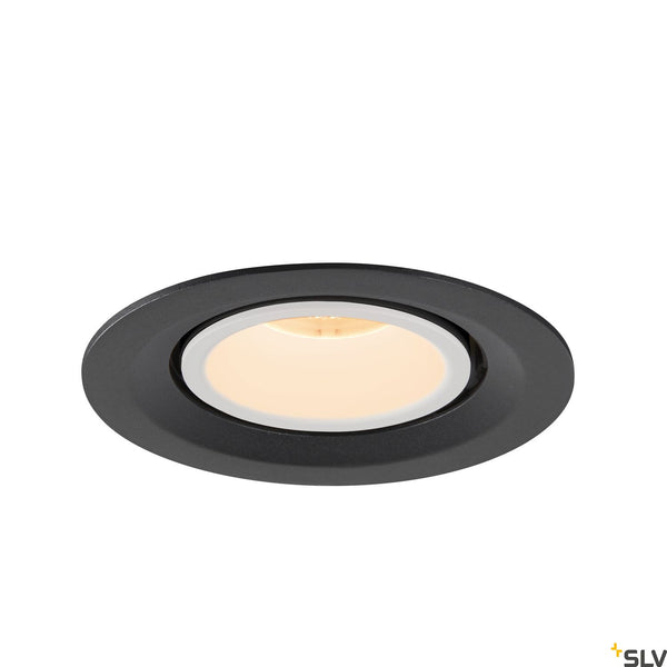 SLV NUMINOS® GIMBLE M, black / white recessed ceiling light, 2700K 55° 1005928
