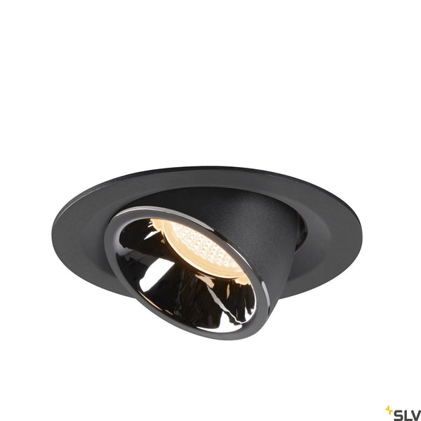 SLV NUMINOS® GIMBLE M, black / chrome recessed ceiling light, 2700K 55° 1005929