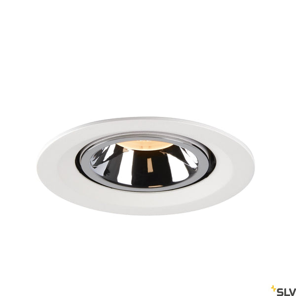 SLV NUMINOS® GIMBLE M, white / chrome recessed ceiling light, 2700K 20° 1005932