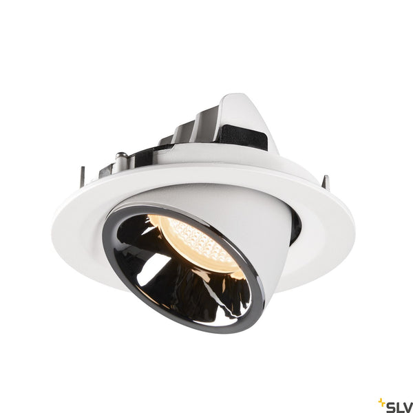 SLV NUMINOS® GIMBLE M, white / chrome recessed ceiling light, 2700K 40° 1005935