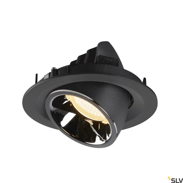 SLV NUMINOS® GIMBLE M, black / chrome recessed ceiling light, 3000K 20° 1005941
