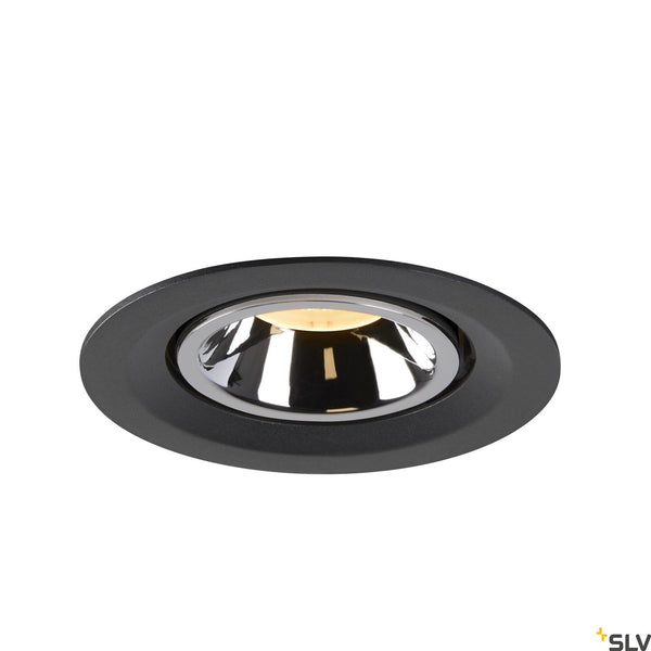 SLV NUMINOS® GIMBLE M, black / chrome recessed ceiling light, 3000K 40° 1005944