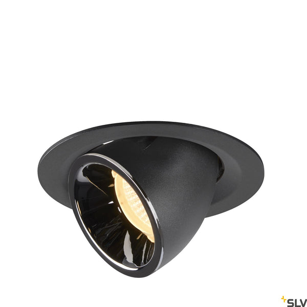 SLV NUMINOS® GIMBLE M, black / chrome recessed ceiling light, 3000K 55° 1005947