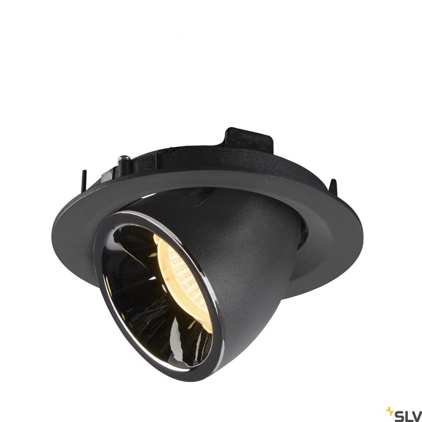 SLV NUMINOS® GIMBLE M, black / chrome recessed ceiling light, 3000K 55° 1005947
