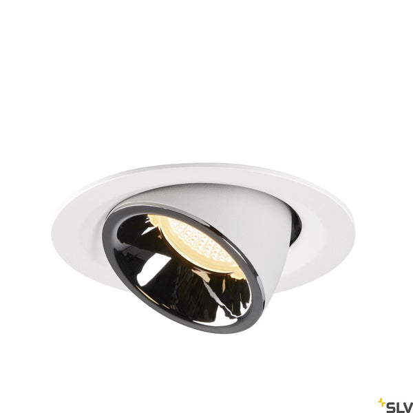 SLV NUMINOS® GIMBLE M, white / chrome recessed ceiling light, 3000K 40° 1005953