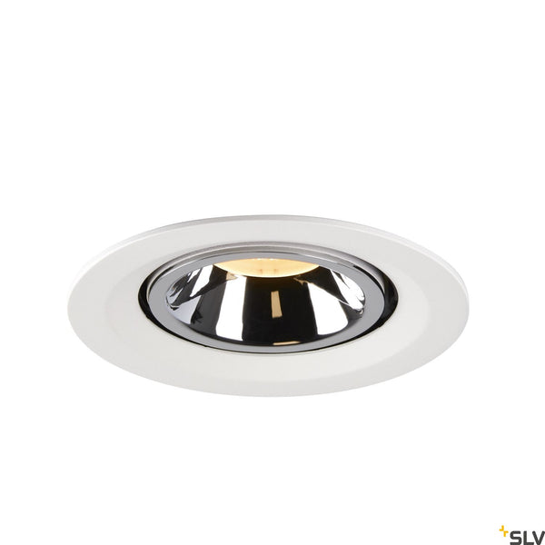 SLV NUMINOS® GIMBLE M, white / chrome recessed ceiling light, 3000K 40° 1005953