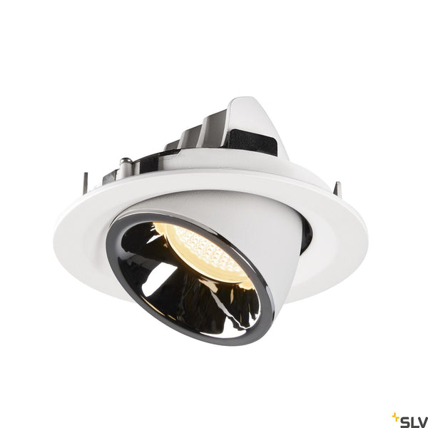 SLV NUMINOS® GIMBLE M, white / chrome recessed ceiling light, 3000K 40° 1005953