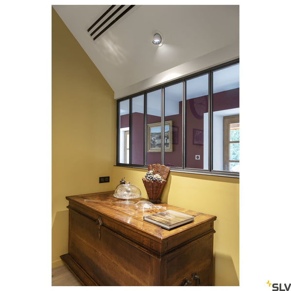 SLV NUMINOS® GIMBLE M, white / chrome recessed ceiling light, 3000K 55° 1005956