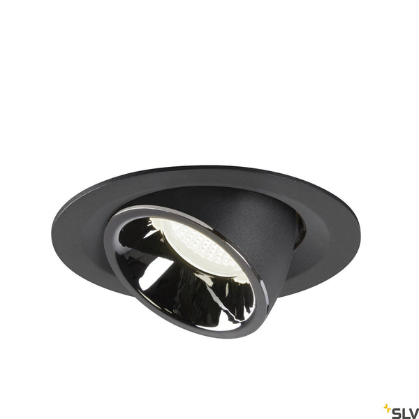 SLV NUMINOS® GIMBLE M, black / chrome recessed ceiling light, 4000K 40° 1005962