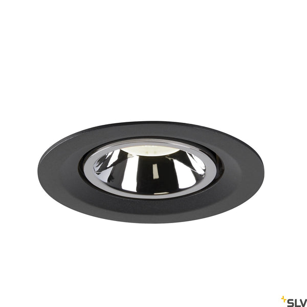 SLV NUMINOS® GIMBLE M, black / chrome recessed ceiling light, 4000K 40° 1005962