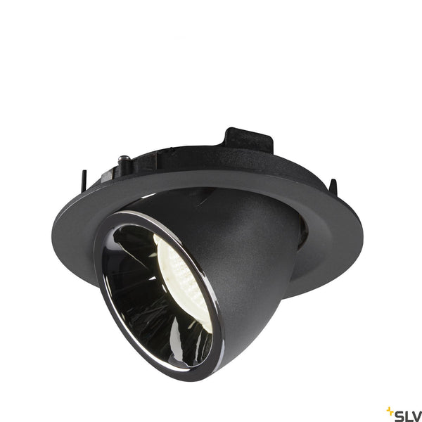 SLV NUMINOS® GIMBLE M, black / chrome recessed ceiling light, 4000K 40° 1005962
