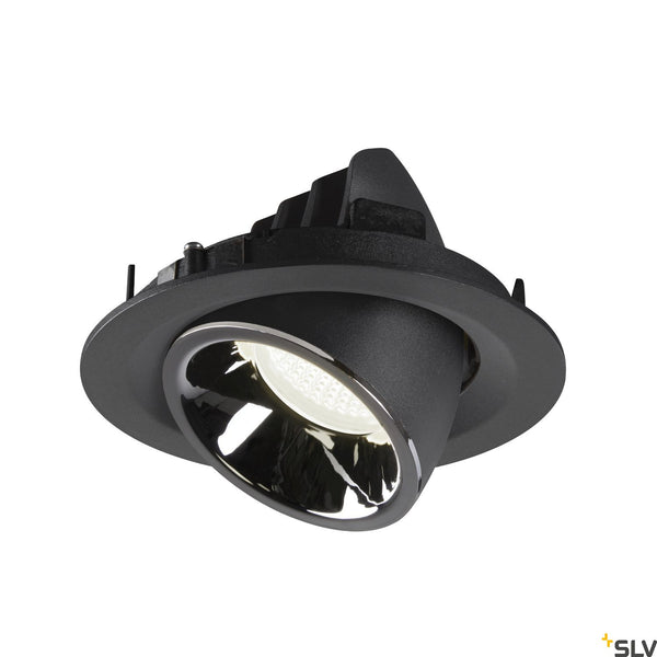 SLV NUMINOS® GIMBLE M, black / chrome recessed ceiling light, 4000K 40° 1005962