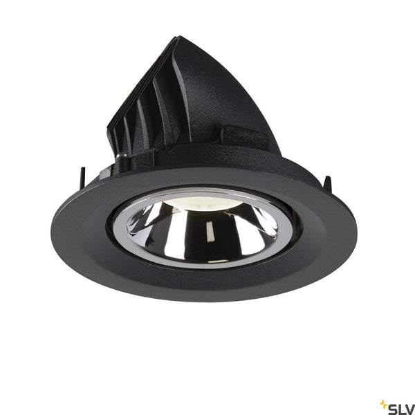 SLV NUMINOS® GIMBLE M, black / chrome recessed ceiling light, 4000K 40° 1005962