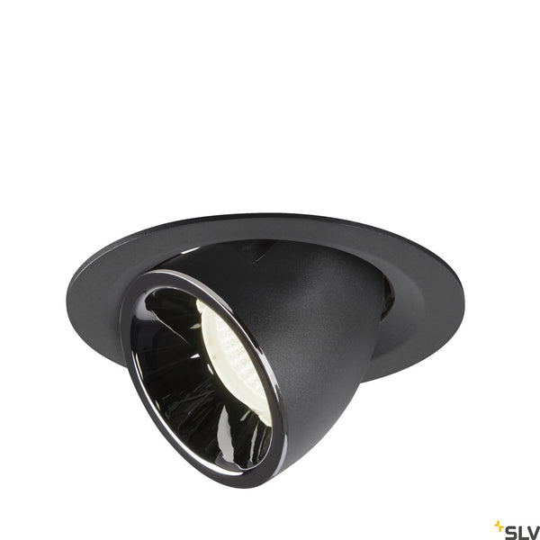 SLV NUMINOS® GIMBLE M, black / chrome recessed ceiling light, 4000K 55° 1005965