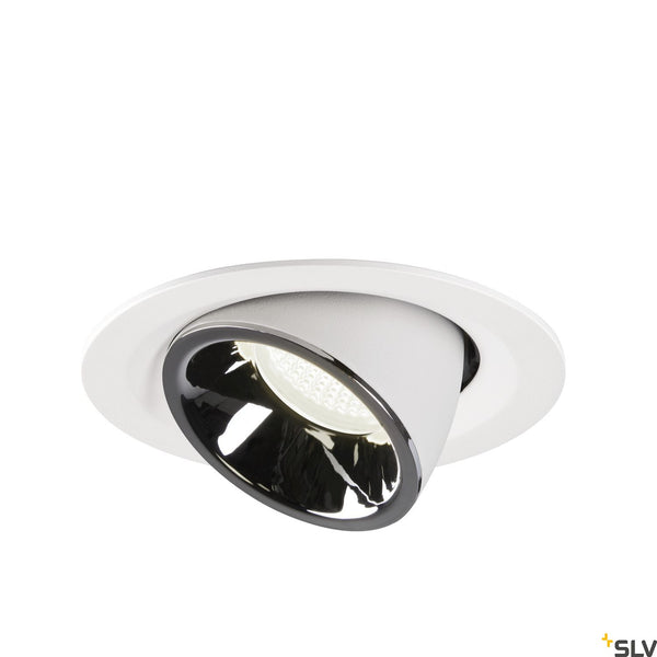 SLV NUMINOS® GIMBLE M, white / chrome recessed ceiling light, 4000K 20° 1005968