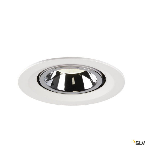 SLV NUMINOS® GIMBLE M, white / chrome recessed ceiling light, 4000K 40° 1005971
