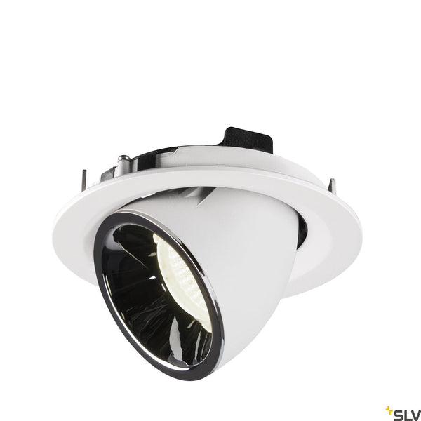 SLV NUMINOS® GIMBLE M, white / chrome recessed ceiling light, 4000K 55° 1005974