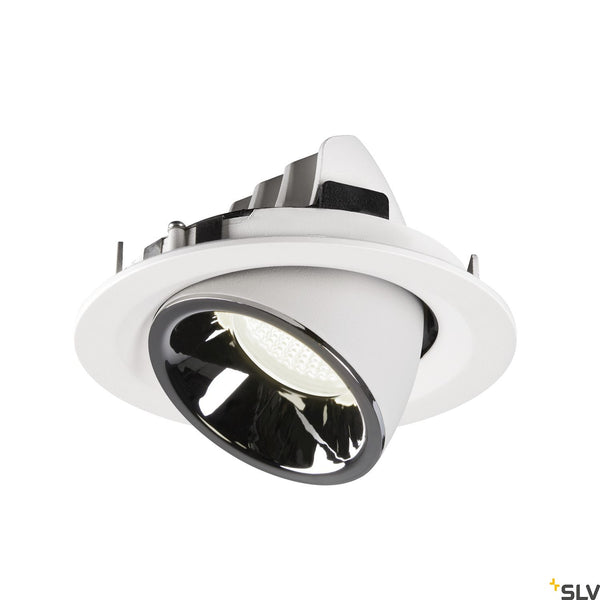 SLV NUMINOS® GIMBLE M, white / chrome recessed ceiling light, 4000K 55° 1005974