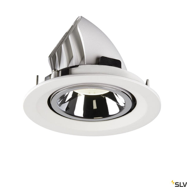 SLV NUMINOS® GIMBLE M, white / chrome recessed ceiling light, 4000K 55° 1005974