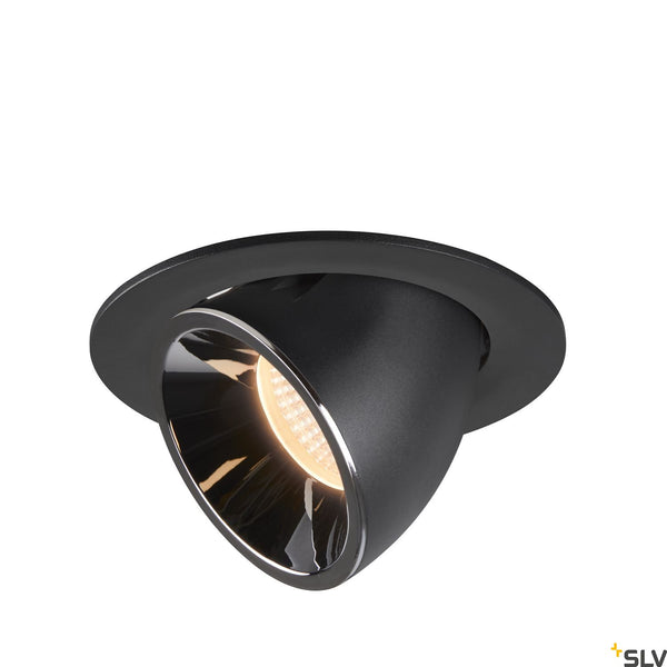 SLV NUMINOS® GIMBLE L, black / chrome recessed ceiling light, 2700K 40° 1005980