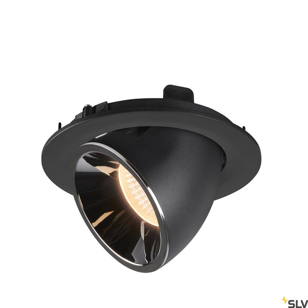SLV NUMINOS® GIMBLE L, black / chrome recessed ceiling light, 2700K 40° 1005980