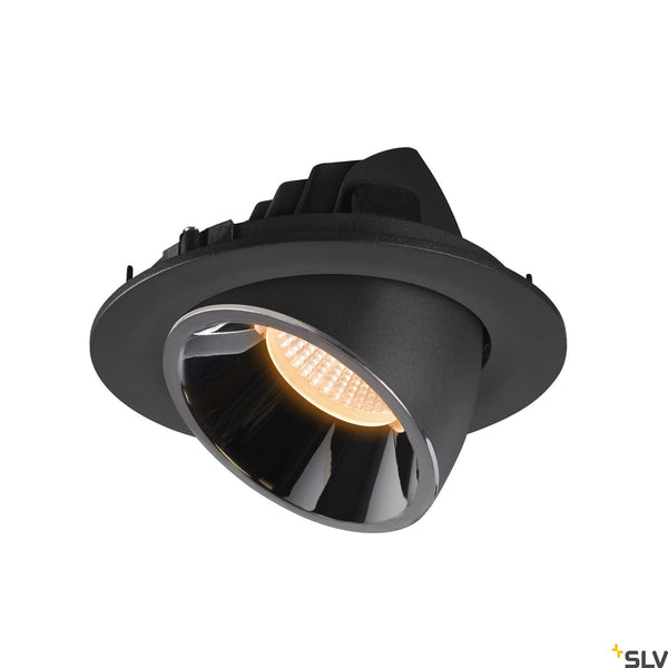 SLV NUMINOS® GIMBLE L, black / chrome recessed ceiling light, 2700K 55° 1005983