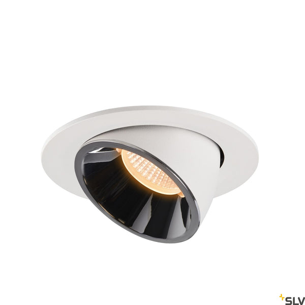SLV NUMINOS® GIMBLE L, white / chrome recessed ceiling light, 2700K 55° 1005992