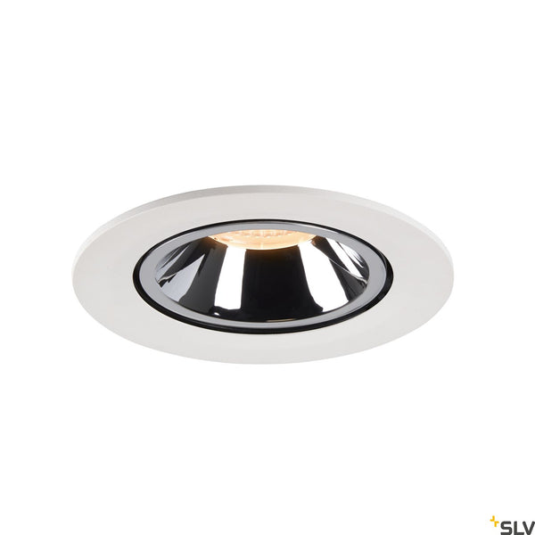 SLV NUMINOS® GIMBLE L, white / chrome recessed ceiling light, 2700K 55° 1005992