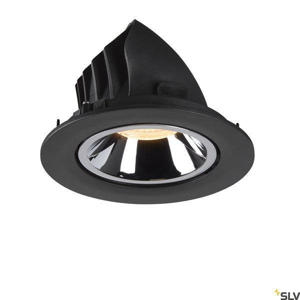 SLV NUMINOS® GIMBLE L, black / chrome recessed ceiling light, 3000K 20° 1005995