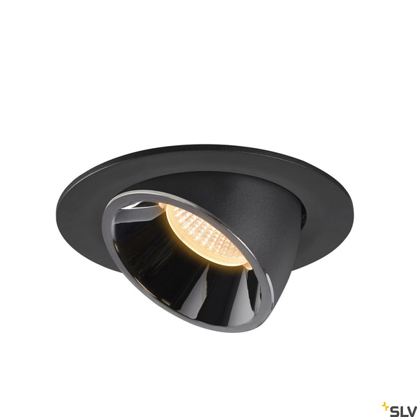 SLV NUMINOS® GIMBLE L, black / chrome recessed ceiling light, 3000K 40° 1005998