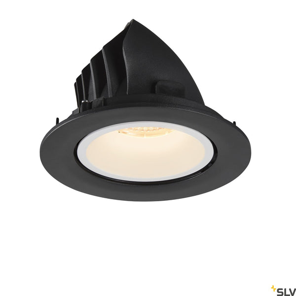 SLV NUMINOS® GIMBLE L, black / white recessed ceiling light, 3000K 55° 1006000