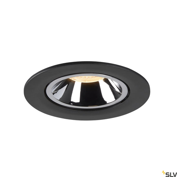 SLV NUMINOS® GIMBLE L, black / chrome recessed ceiling light, 3000K 55° 1006001